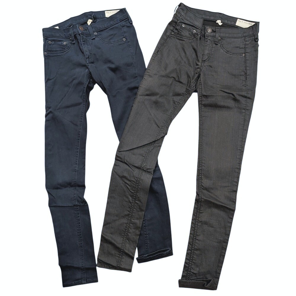 RAG & BONE Lot 2‎ Legging JEANS Womens 25 Navy Sateen Shoreditch Skinny Pants